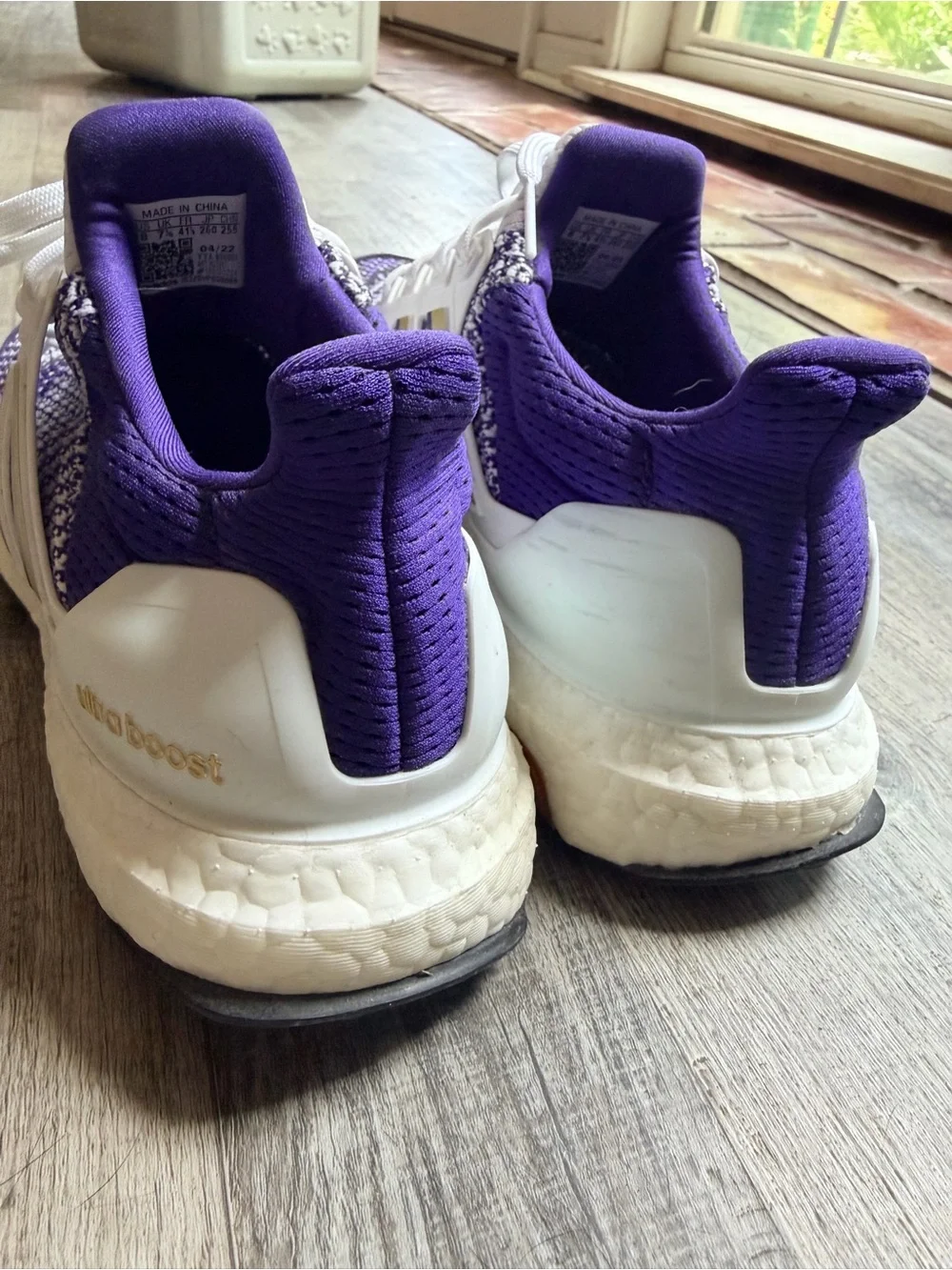 adidas Washington Ultraboost Purple, Gold, and White